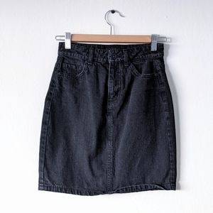 Frank + Oak Faded Black Denim Skirt size 24